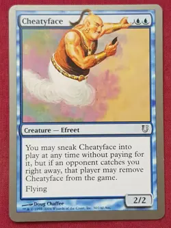 Magic The Gathering UNHINGED CHEATYFACE blue card MTG - Image 1