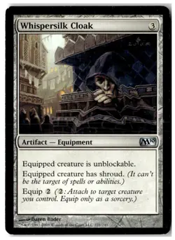 MTG Whispersilk Cloak - Magic 2010 (M10) Heavily Played English - Image 1