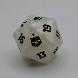 MTG FIN Final Fantasy Pearl White Oversized D20 Spindown Life Die Counter Dice - Image 1