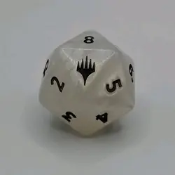 MTG FIN Final Fantasy Pearl White Oversized D20 Spindown Life Die Counter Dice - Image 2