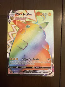Pokemon Pikachu TCG VMAX Rainbow Secret Holo Rare Full Art Card 188/185 - Image 1
