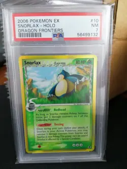 2006 POKEMON EX Dragon Frontiers Snorlax holo #10 PSA 7 - Image 1