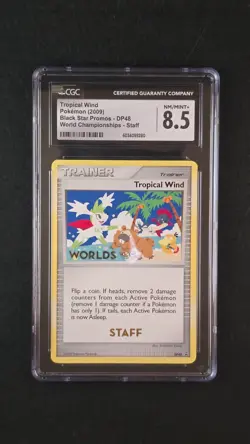 Pokemon CGC 8.5 Tropical Wind DP48 STAFF Promo 2009 World Championships Black - Image 1