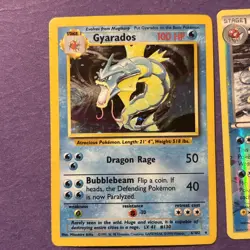 1999 Pokemon Base Unlimited #6 Gyarados HOLO RARE LP + Gyrados Rev Holo 23/83 NM - Image 2