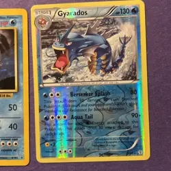 1999 Pokemon Base Unlimited #6 Gyarados HOLO RARE LP + Gyrados Rev Holo 23/83 NM - Image 3