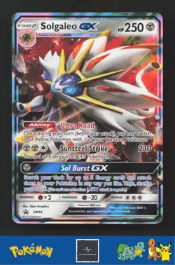 2016 Pokemon SM Sun & Moon Promo SM16 Solgaleo GX - Image 1