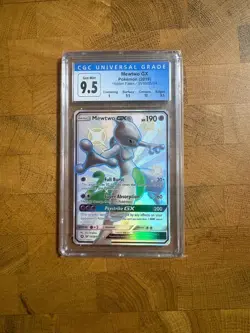 Pokemon Mewtwo GX Hidden Fates Full Art #SV59 CGC Gem Mint 9.5 Gem Mint - Image 1