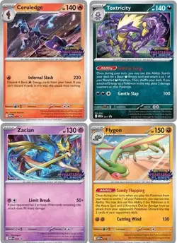 Pokemon TCG Mega Evolution Phantasmal Flames Prerelease STAFF Promo Pack 4 Cards - Image 3