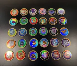 Pokemon Battling Coin Game 1999 Set of 30 Vintage Coins Inc Charmander & Kingler - Image 1