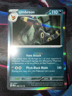 Pokemon TCG Prismatic Evolution Umbreon Holo Rare Card 59/131 NM Condition - Image 1