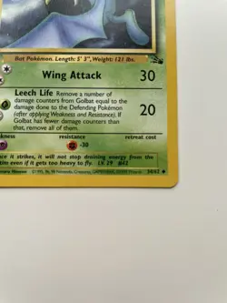 Golbat 34/62 Base Starter Fossil Set Pokemon Card TCG Vintage 1999 Rare - Image 5