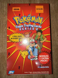 Pokemon Topps Series 2 Booster Box 10 Packs 2556 Hobby Vintage Rare 88 Cards Per - Image 1