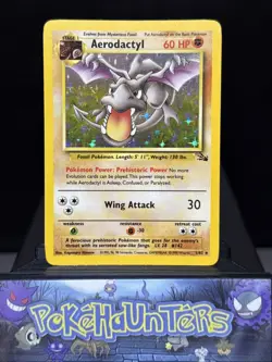 Pokemon Card Aerodactyl 1/62 Fossil Set Holo Rare WOTC Light Play 2 - Image 1