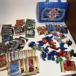 Bakugan Lot B1, B2 2006,2008 Brawlers, Cards And Blue Carrying Case - Image 1
