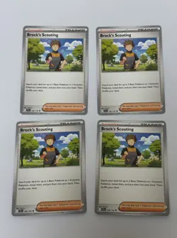 4x Brock’s Scouting 146/159 UC Journey Together Pokemon Playset NM - Image 1