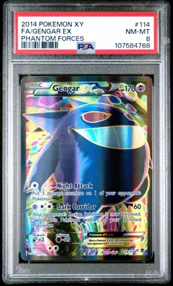 GENGAR 114/119 | PSA 8 | XY Phantom Forces Graded Full Art Pokemon Card - Image 1