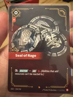 FOIL Riftbound Seal Of Rage card OGN 040/298 League of legends- English SAMPLE - Image 1