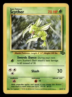 Scyther 26/64 Rare Jungle Set Pokemon Card - Image 1
