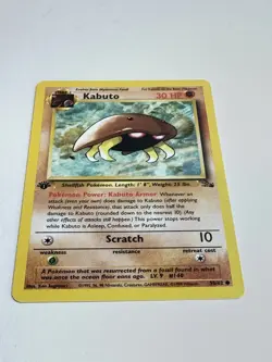 Kabuto 1st Edition Fossil Set Pokemon WOTC TCG Common Card #50/62 NO PLAY! - Image 2
