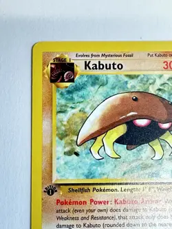 Kabuto 1st Edition Fossil Set Pokemon WOTC TCG Common Card #50/62 NO PLAY! - Image 3