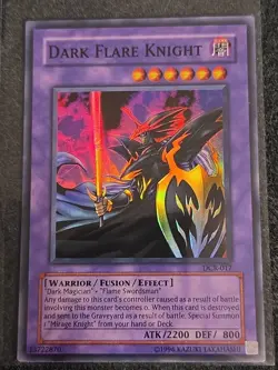 Yugioh Dark Flare Knight DCR-017 Super Rare Foil Holo Trading Card Unlimited NM - Image 1