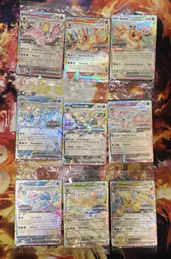 Prismatic Evolutions Surprise Box Sealed Stamp Ex Promo Cards 9/9 Complete Set - Image 1