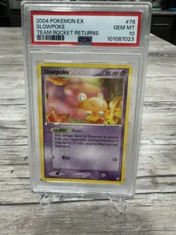 PSA 10 GEM MINT Slowpoke 76/109 EX Team Rocket Returns 2004 Pokemon Card - Image 1