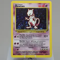 Pokemon TCG - Mewtwo 10/102 Base Set Holo Rare WOTC 1999 - EXC - Indent - Image 2