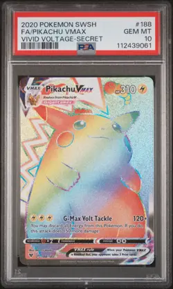 2020 Pokemon SWSH FA Pikachu VMAX Vivid Voltage Secret Rare PSA 10 - Image 1