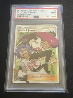 Pokemon Jesse & James Full Art Trainer PSA 9 Sun And Moon Hidden Fates 68/68 MT - Image 1