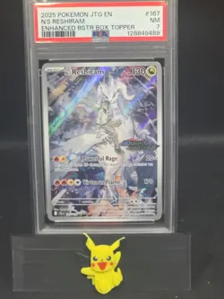 Pokemon TCG STAMPED N's Reshiram 167/159 EN SV: Journey Together IR NM PSA 7 - Image 1