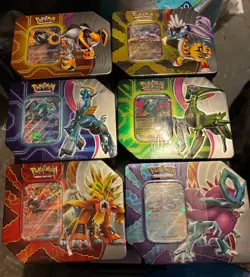 Pokemon TCG Paradox Destinies / Paradox Clash Tins - Set of 6 *NEW - SEALED* - Image 1
