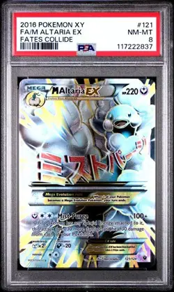 2016 POKEMON XY FATES COLLIDE #121 FA/M ALTARIA EX FATES COLLIDE - PSA 8 - Image 1