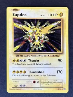 Pokemon TCG Zapdos 42/108 Evolutions Holo XY Evolutions LP - Image 1