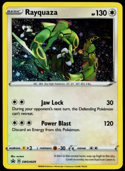 Pokemon TCG Rayquaza SWSH029 Sword & Shield Cosmos Holo Black Star Promo - LP - Image 1