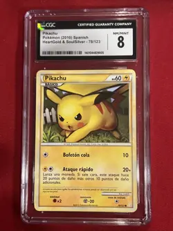 2010 Pokemon PIKACHU #78 HeartGold & SoulSilver Spanish CGC 8 - Image 1