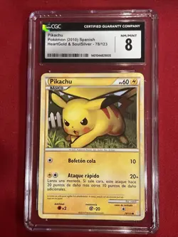 2010 Pokemon PIKACHU #78 HeartGold & SoulSilver Spanish CGC 8 - Image 2