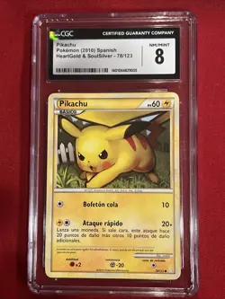 2010 Pokemon PIKACHU #78 HeartGold & SoulSilver Spanish CGC 8 - Image 3