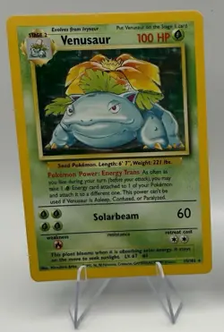Pokemon TCG Venusaur Base Set Holo Unlimited Rare Card 15/102 LP Condition - Image 1