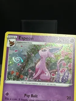 Pokemon Card Espeon SWSH174 SWSH Black Star Promo HD Swirl Light Play - Image 2