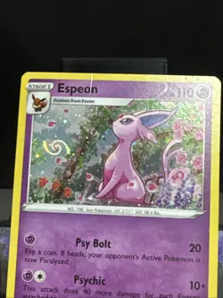 Pokemon Card Espeon SWSH174 SWSH Black Star Promo HD Swirl Light Play - Image 3