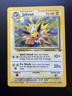 Jolteon 4/64 Jungle Unlimited 1999 Pokemon Card Holo Rare LP - Image 1
