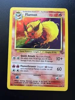 Flareon 3/64 Jungle Unlimited 1999 Pokemon Card Holo Rare NM - Image 1