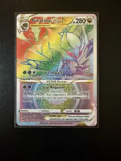 Pokemon Giratina VSTAR Rainbow Rare 201/196 Lost Origin TCG Card NM - Image 1