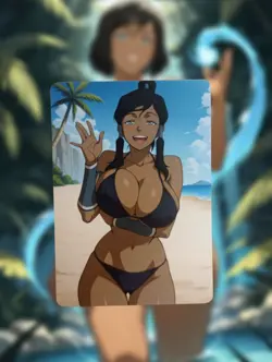 Korra The Legend Of Korra Anime Waifu Sexy Goddess Doujin Lewd Hentai Card - Image 1