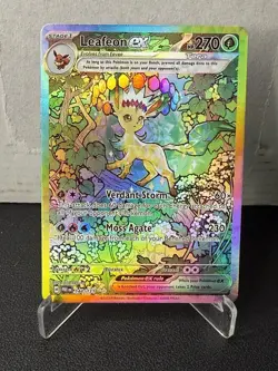 Leafeon EX Prismatic Evolutions Holo Card 144/131 PRXY Fan version for Display - Image 1