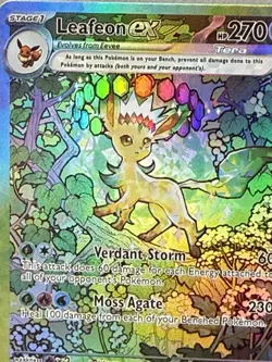 Leafeon EX Prismatic Evolutions Holo Card 144/131 PRXY Fan version for Display - Image 2