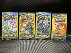 ??Pokemon Sun & Moon Unbroken Bonds 3 Card Mini Booster Pack 4 Packs Art Set?? - Image 1