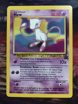 Mew Black Star Promo 8 Non Holo Excellent Rare Vintage 2000 Pokemon League WOTC - Image 1