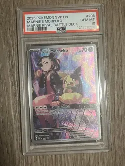 Pokemon 2025 EN-SV Black Star Promo #206 Marnie's Morpeko PSA 10 - Image 1